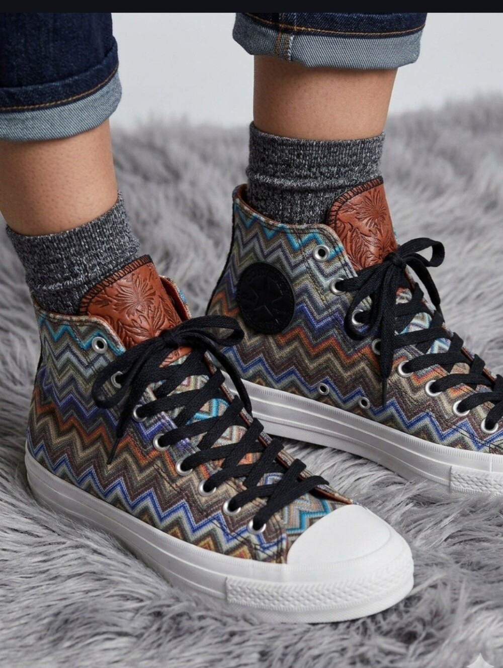 Missoni x Converse multicolor Hightop Sneakers Womens Size 5.5